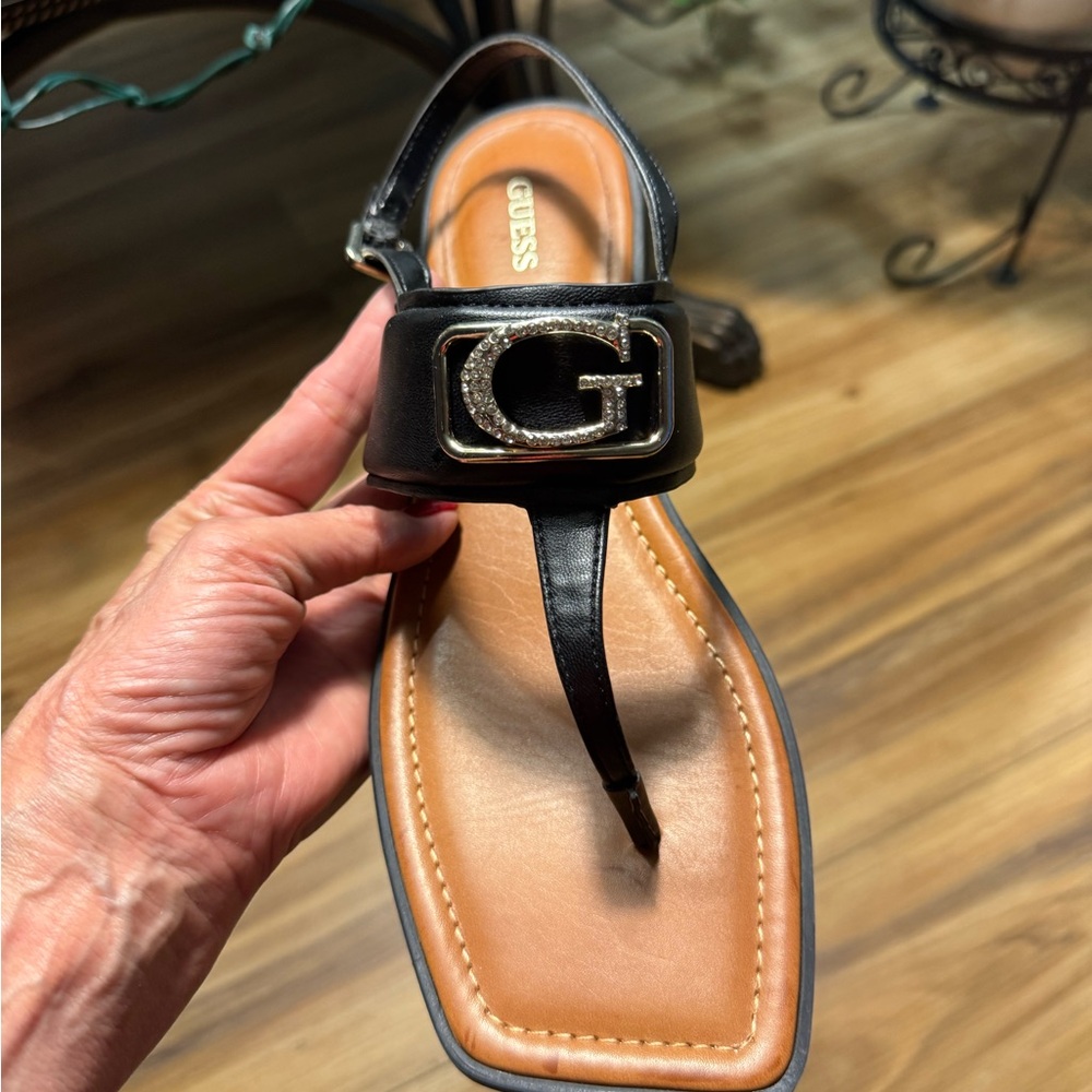 Guess Black Sandals with Gold Color Details - Picture 9 of 9